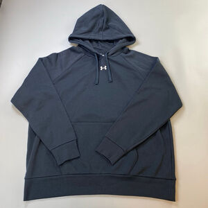Under Armour Hoodie Womens 2XL Black Rival Fleece Loose Workout Baggy Sporty New
